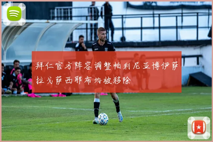 拜仁官方阵容调整帕利尼亚博伊萨拉戈萨西耶布均被移除